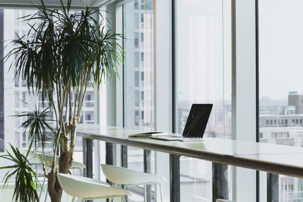 Office with glass windows